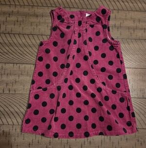 Gymboree Burgundy Dress with Black Polka Dots